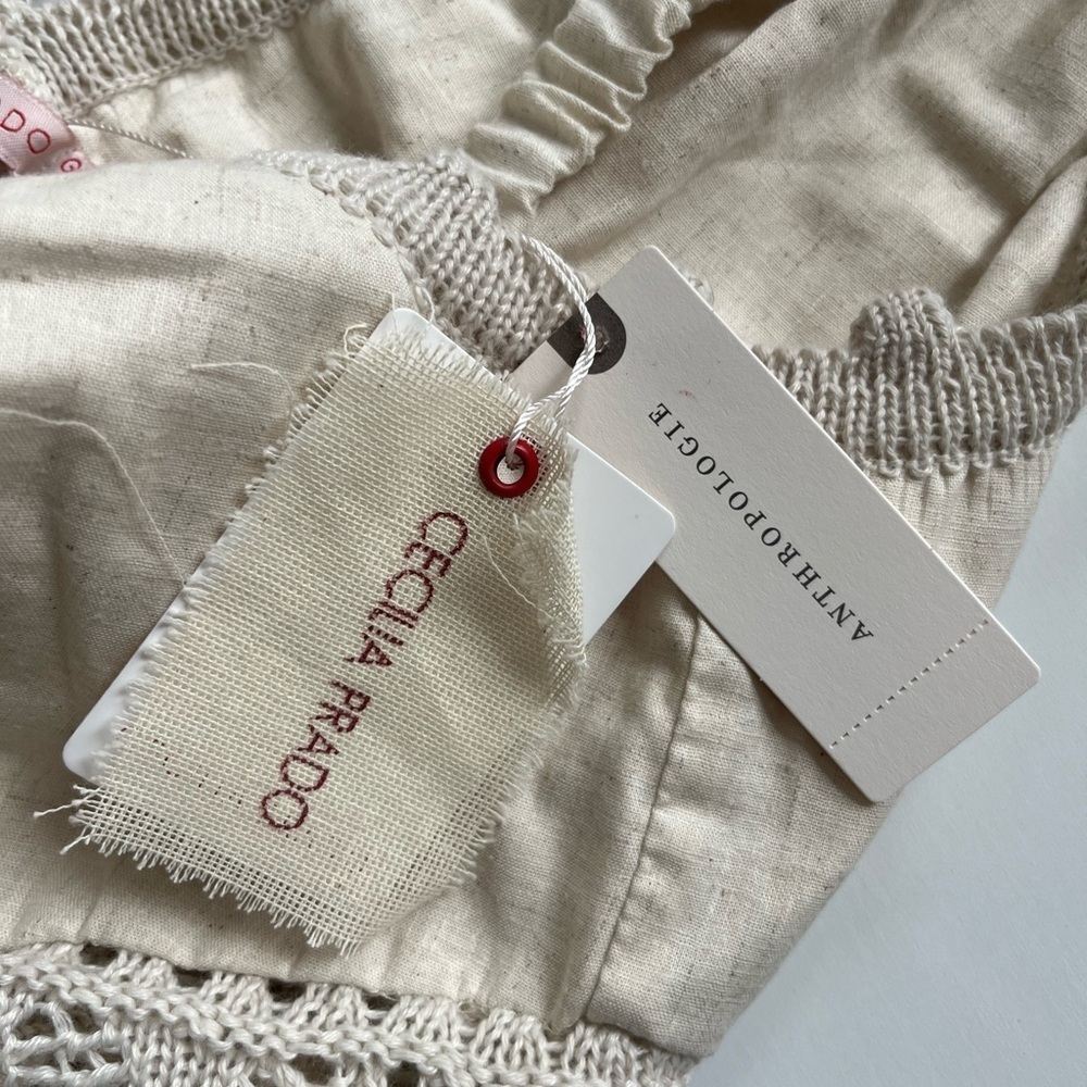 NWT Cecilia Prado Cream Lace ruffle Dress by Anthropologie - Picture 8 of 12